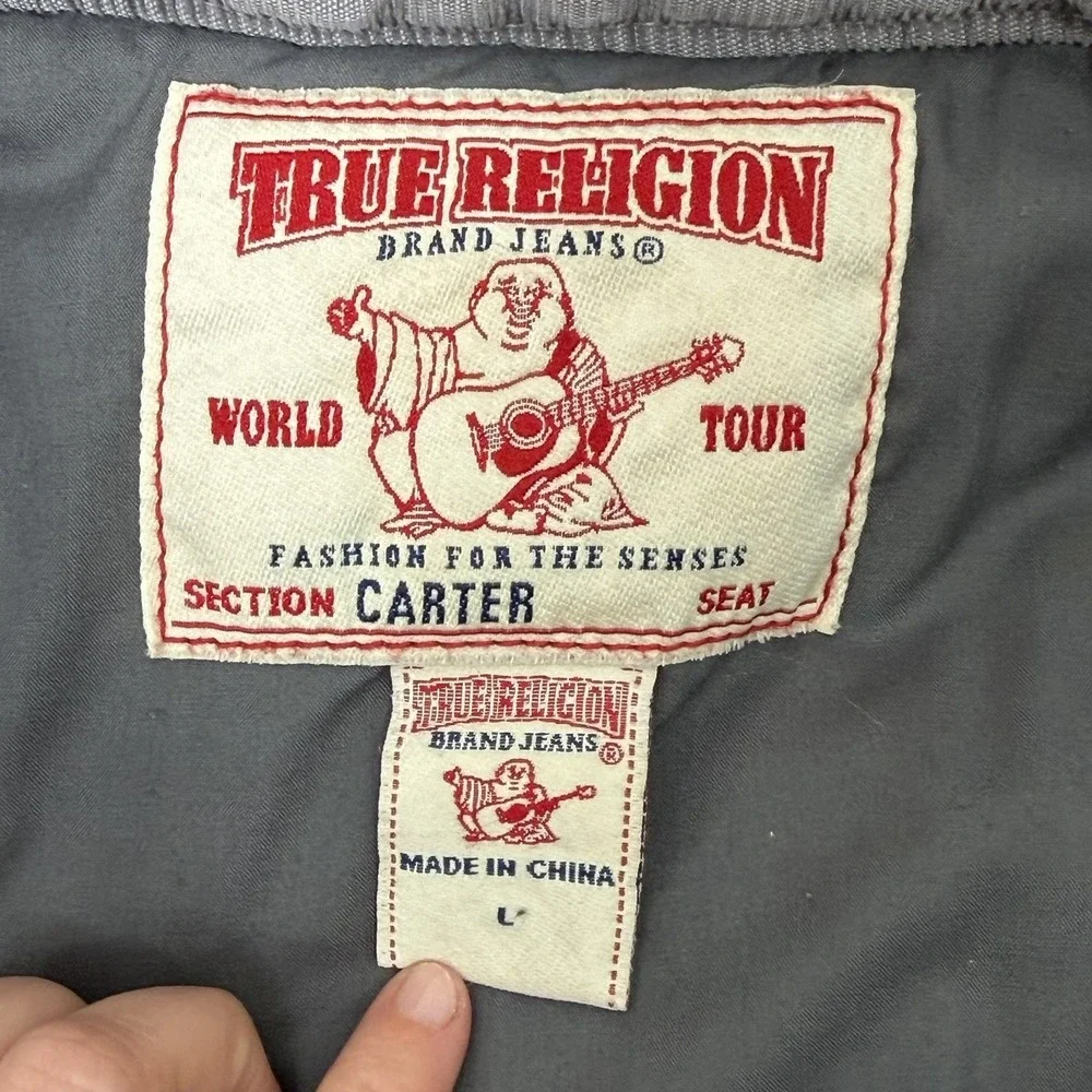 True‎ Religion Carter Vest Jacket Logo two tone Corduroy Men's L western